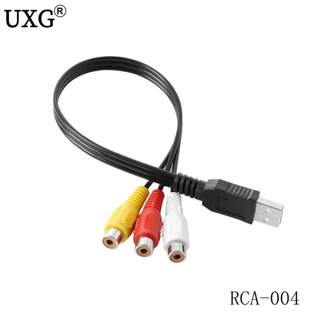 Adaptateur USB mâle vers 3 RCA femelle, convertisseur audio vidéo, câble AV  A/V, câble USB vers RCA pour TV HDMI, fil de télévision, 1.5m - AliExpress