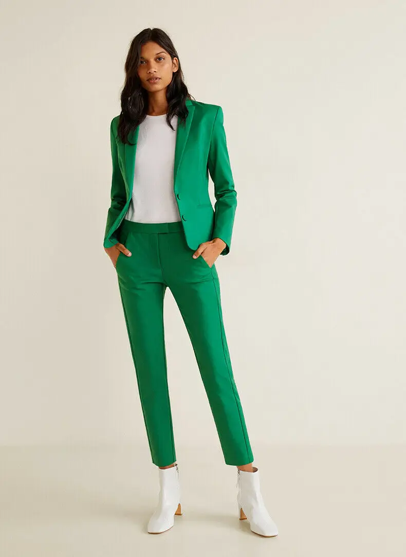 Green pant suit ladies Clearance