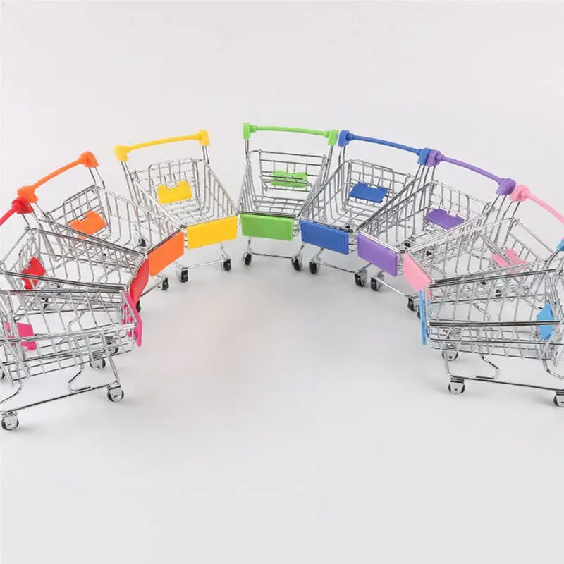 Креативный супермаркет, мини-Тележка для покупок, металлическая игрушечная игрушка для детей