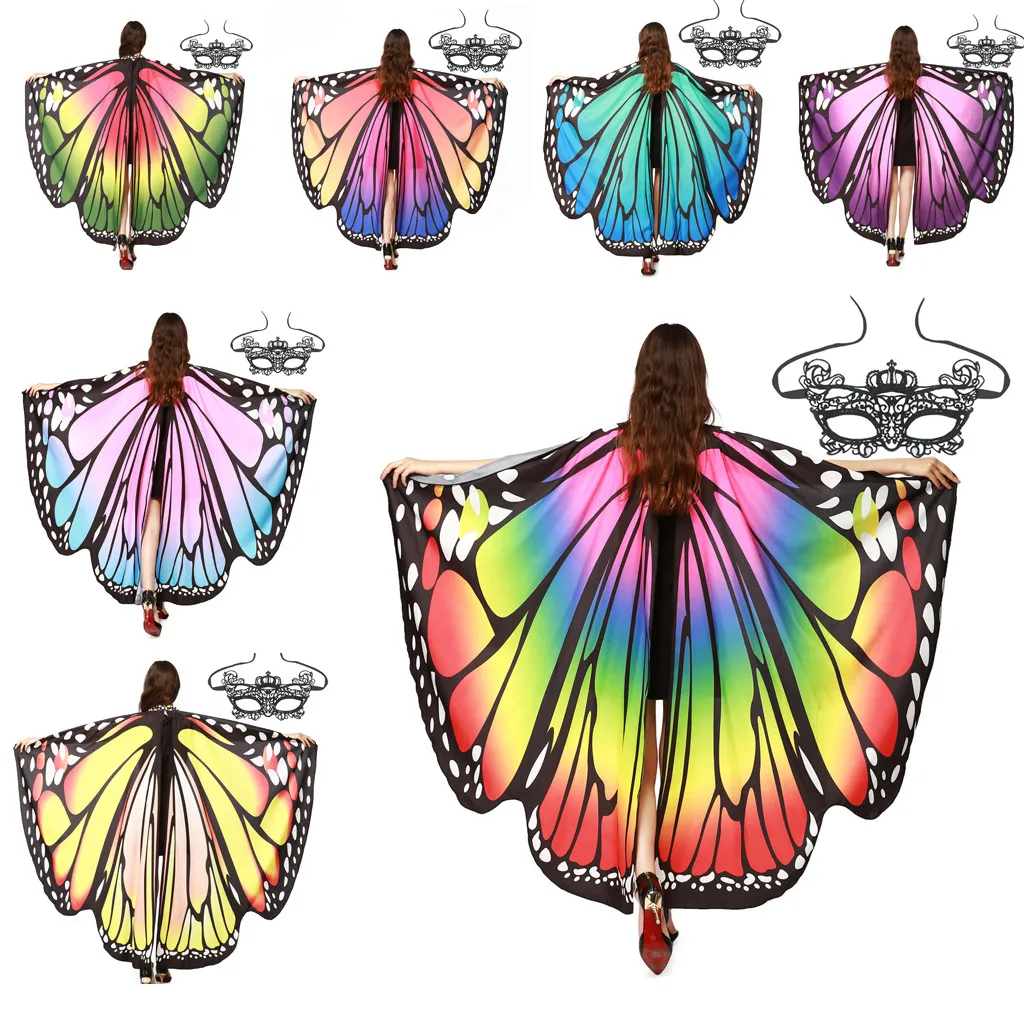 Костюм с крыльями бабочки накидка с масками костюм для взрослых женщин ...