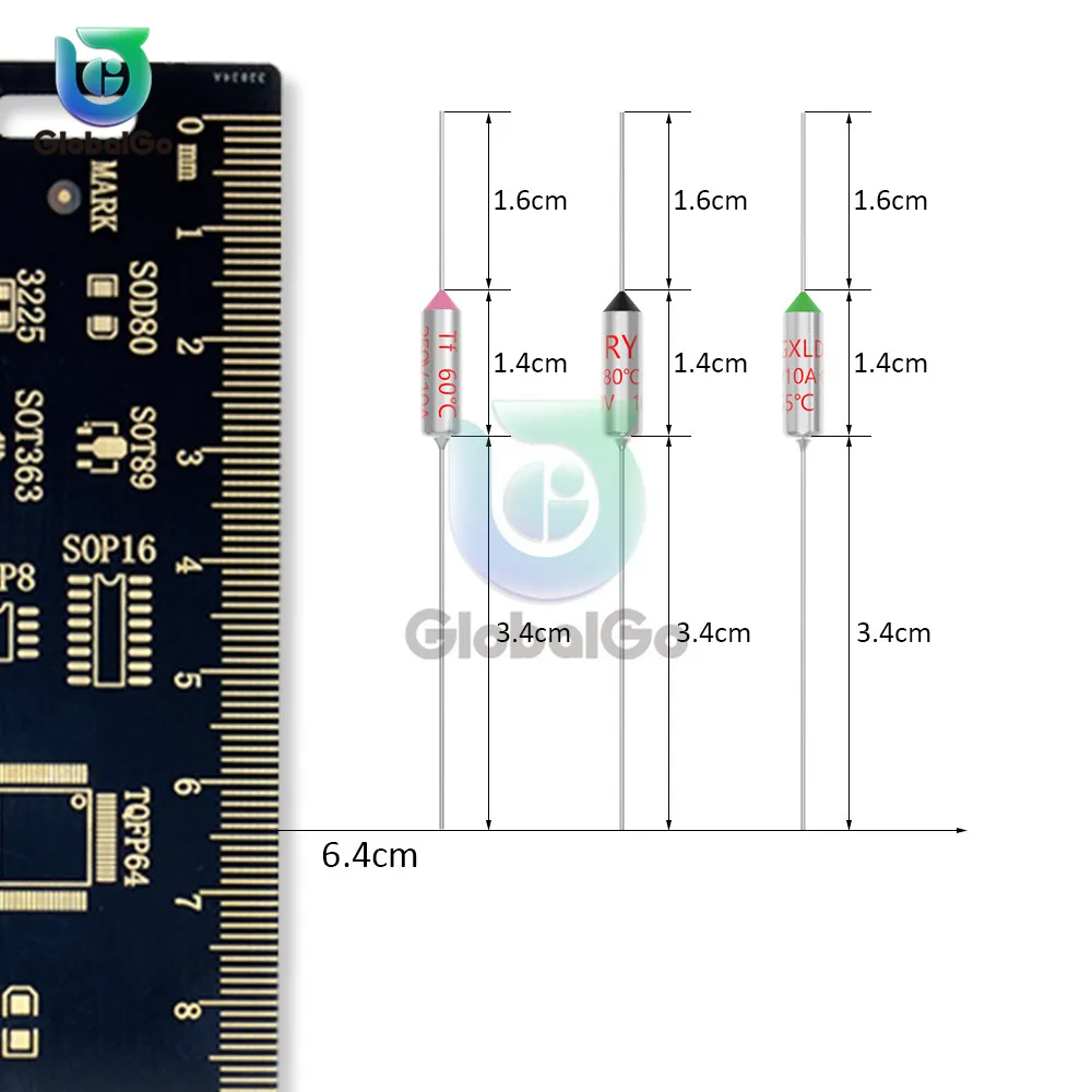 10 шт./лот TF Термальность предохранитель RY 10A 250V Температура 65C 85C 100C 105C 100C 120C 130C 152C 165C 172C 185C 192C 200C 216C 240C 280C