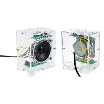 

3Wx2 Mini Electronic Transparent Speaker Box DIY Kit Sound Amplifier Music Audio