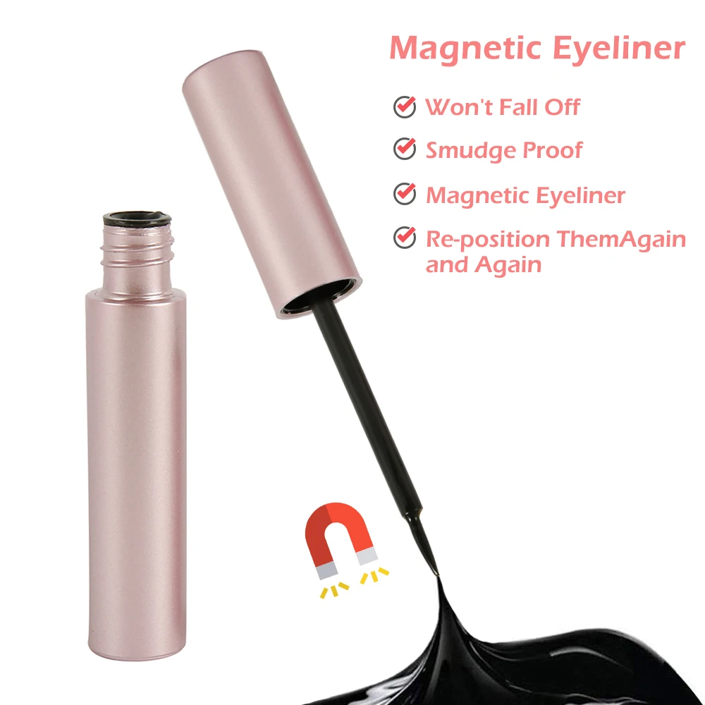 Faux Cils magnestique Naturel Магнитная жидкая подводка для глаз и магнитные накладные ресницы и Пинцет Набор магнитной подводки для глаз Накладные ресницы