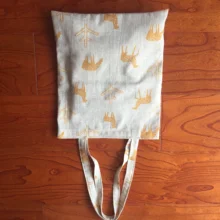 Эко льняная хозяйственная сумка через плечо с золотым оленем дерево YL822c