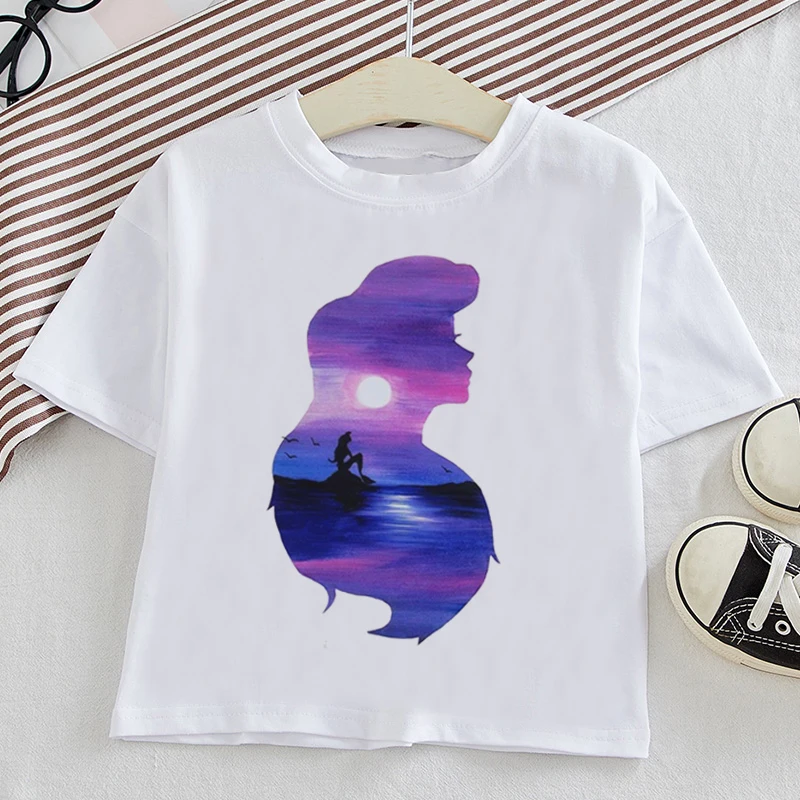 

Girls Summer Clothes Cute Princess Beautiful Night Sky Print Cartoon Funny Girls T Shirt Vogue Tshirt Boy Leisure Short Sleeve