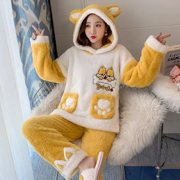 

Winter Pajamas Flannel Thickened Two-Piece Home Service