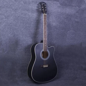 

Best Selling 41 Inch Acoustic Guitar For Beginners Basswood Guitar Matte Black Practice Guitar Musical Instrument Gifts AGT12