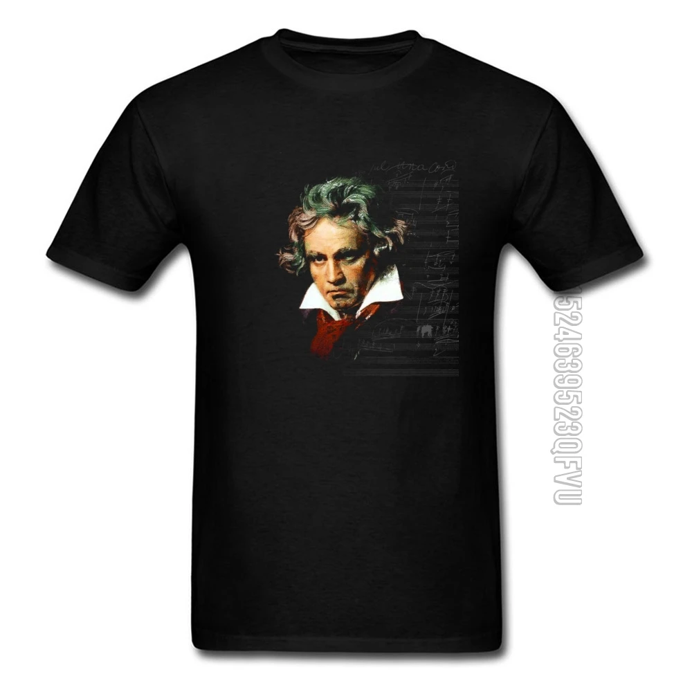 Beethoven симфоническая музыка Мужская футболка круглый вырез хлопковая ткань для