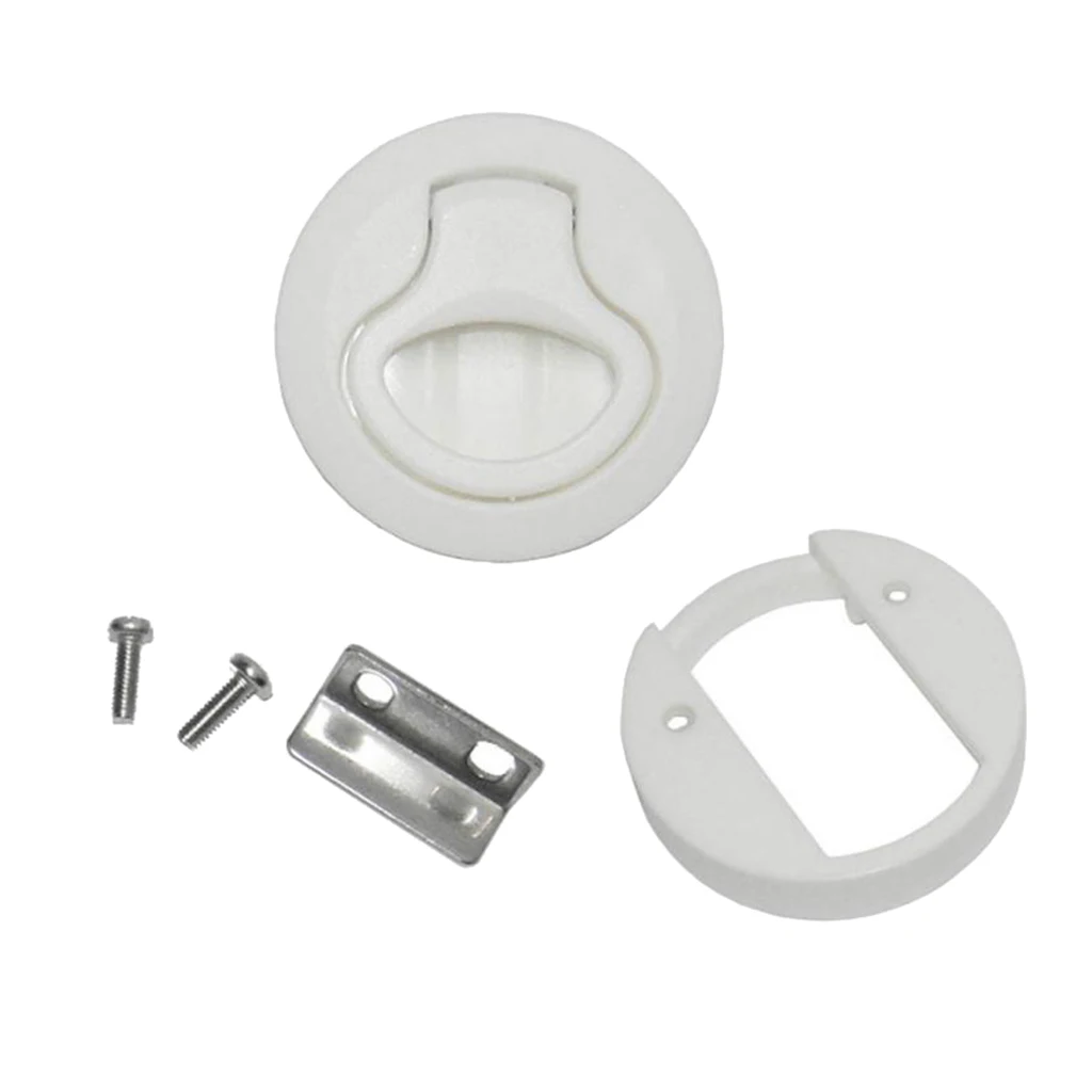 Flush Pull Hatch Latch- Slam Latch Hatch, Round Pull Latch 2inches for RV Marine Boat, Easy Installation