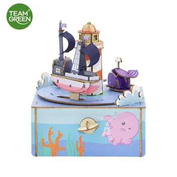 

TEAMGREEN Dreamland 3D Puzzle Box Rotatable DIY 3D Wooden Puzzle Game Assembly Music Box Toy Gift for Children Kids Adult