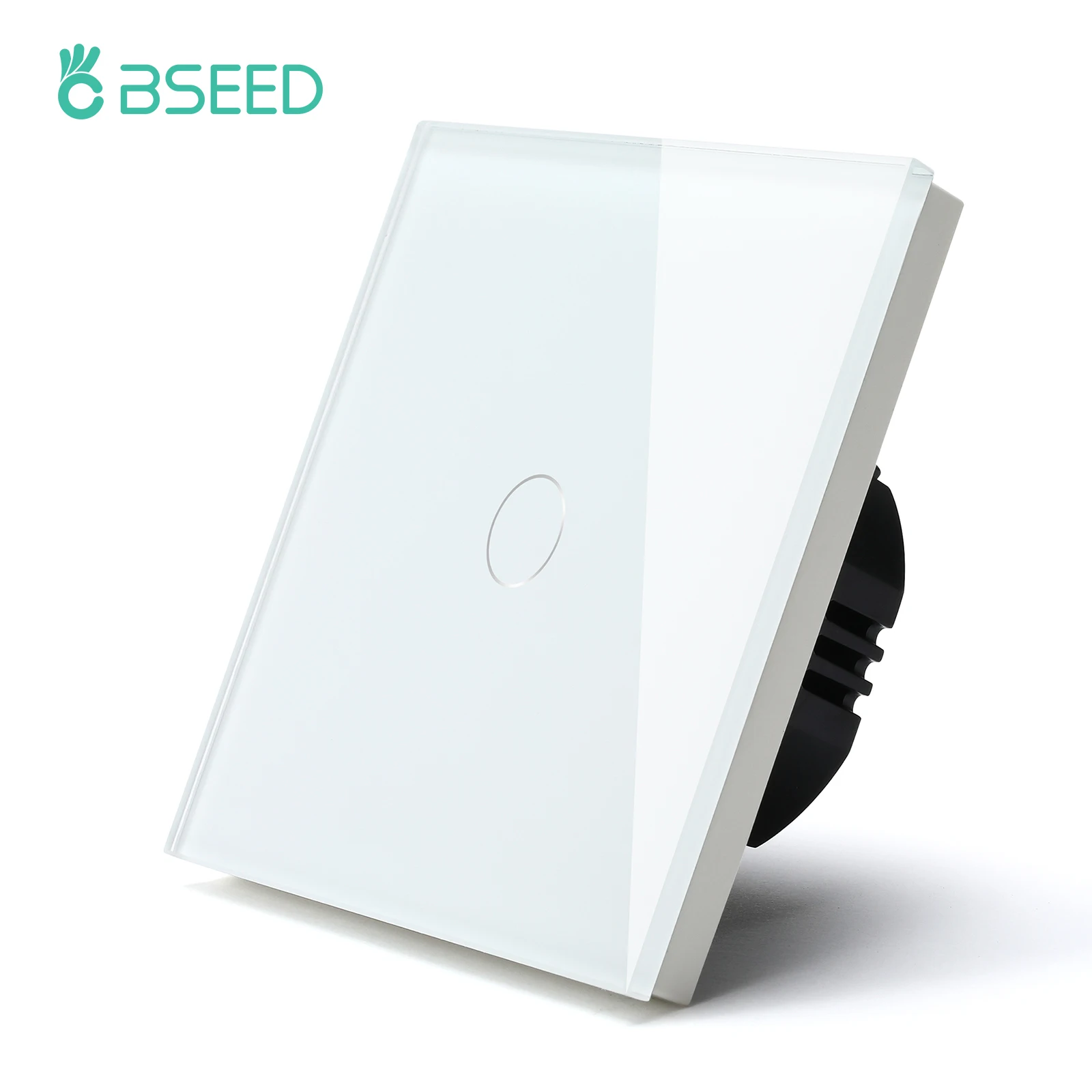 

BSEED EU Standard Wall Touch Switch 1/2/3 Gang 1 Way Light Switch Glass Panel Blue Backlight Screen Sensor Switch 110-240V AC