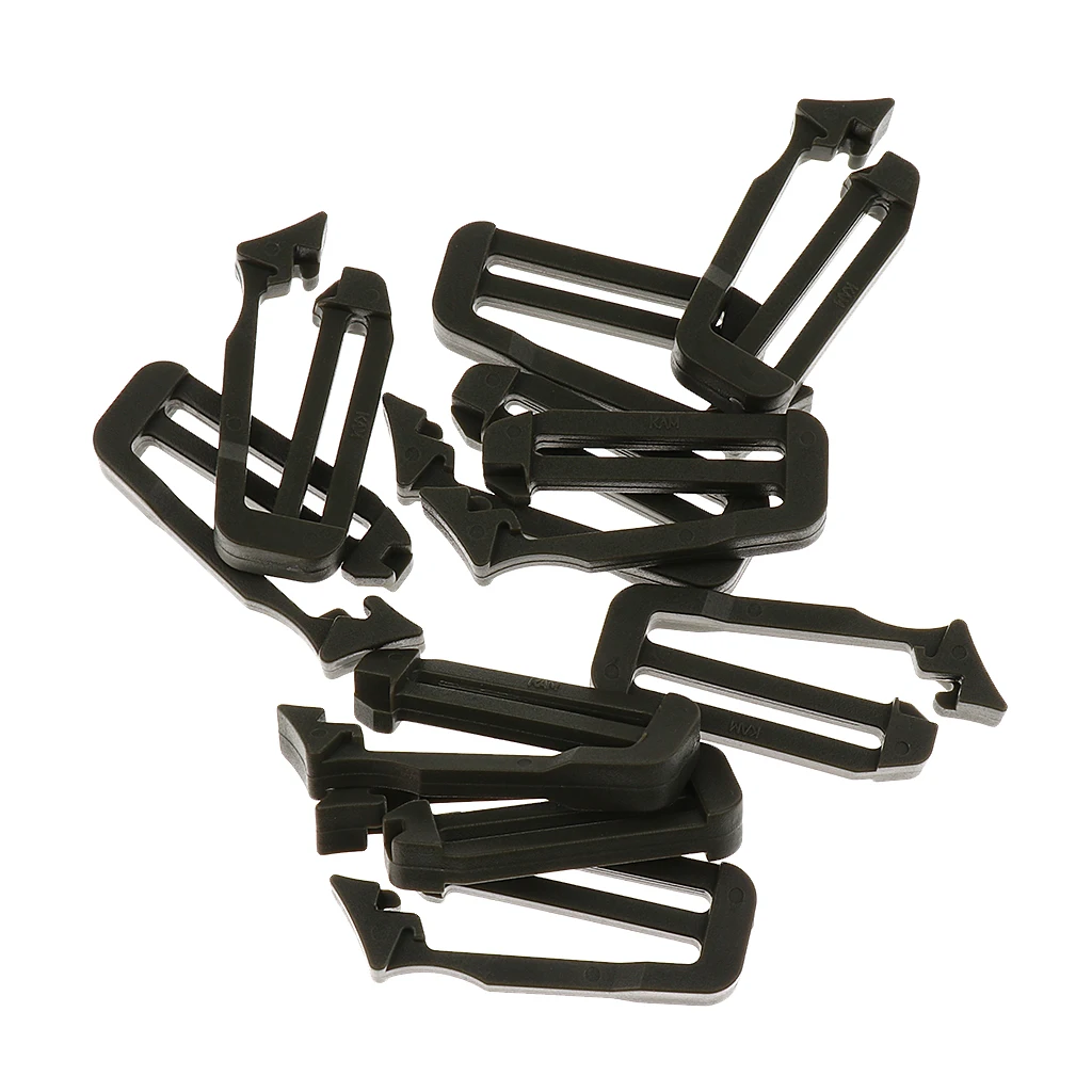 10pcs 25mm Plastic  Molle Strap Backpack Bag Web Connecting Buckle Clip