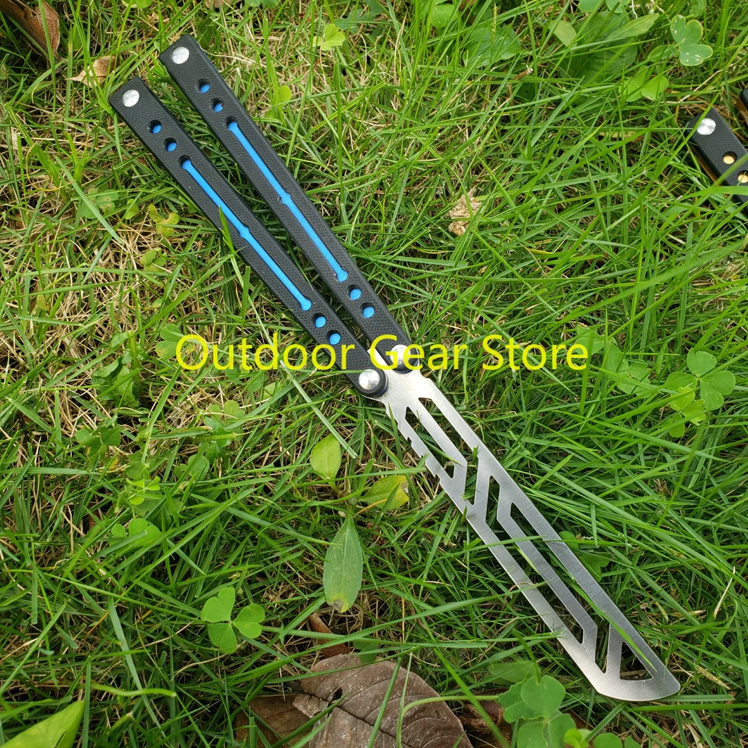 Nautilus Butterfly Knife Trainer Knife Black Channel AluminumG10 Handle