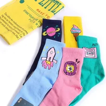 Men and women couple socks Happy Japanese Harajuku skateboard Socks Cotton funny cartoon fashion sock