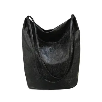 

new hot sell Women Leather Handbags Black Bucket Shoulder Bags Ladies Crossbody Bags Large Capacity Ladies Shopping Bag Bolsa
