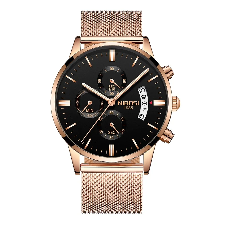 NIBOSI Relogio Masculino Luxury Men Watches Top Brand Men's Quartz Clock Waterproof Sports Chronograph Wristwatches Montre Homme 