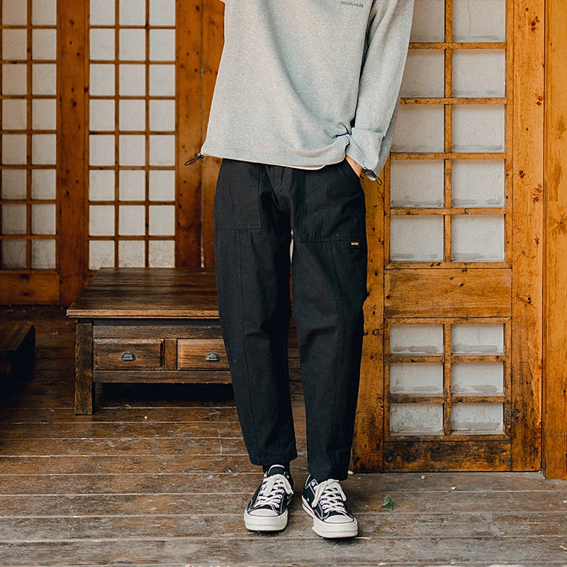 Japanese Retro Trousers Simple Solid Color Casual Pants Youth Wild Straight Pants Mens Pants Fashions Men Clothing DD6CK
