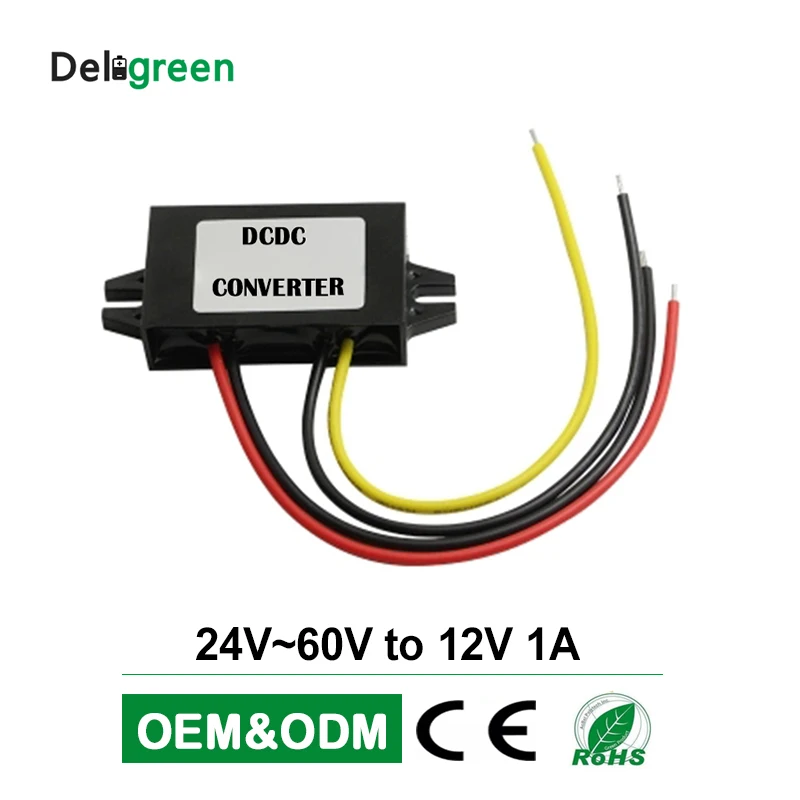 

24V 36V 48V 60V to 12V 1A DC DC Converter Regulator Car Step up Reducer Buck converter power supply