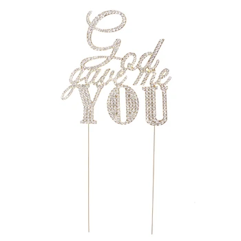 

God Gave Me You Rhinestone Cake Topper (Gold)