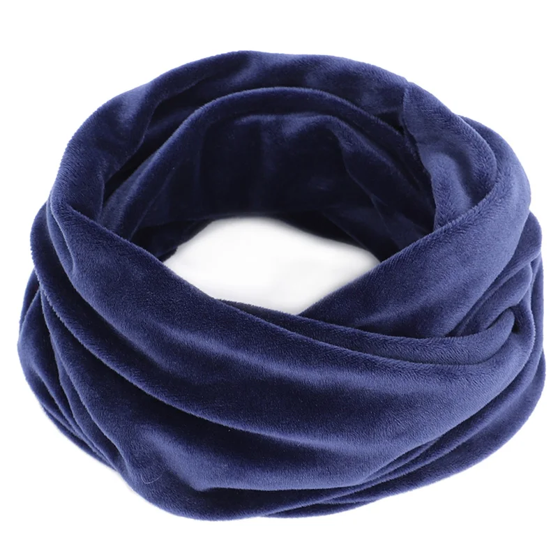 Новинка, высокое качество, зимний бархатный тканевый шарф-кольцо, женские теплые шарфы для шеи, мягкие, удобные, модные, одноцветные - Цвет: Navy