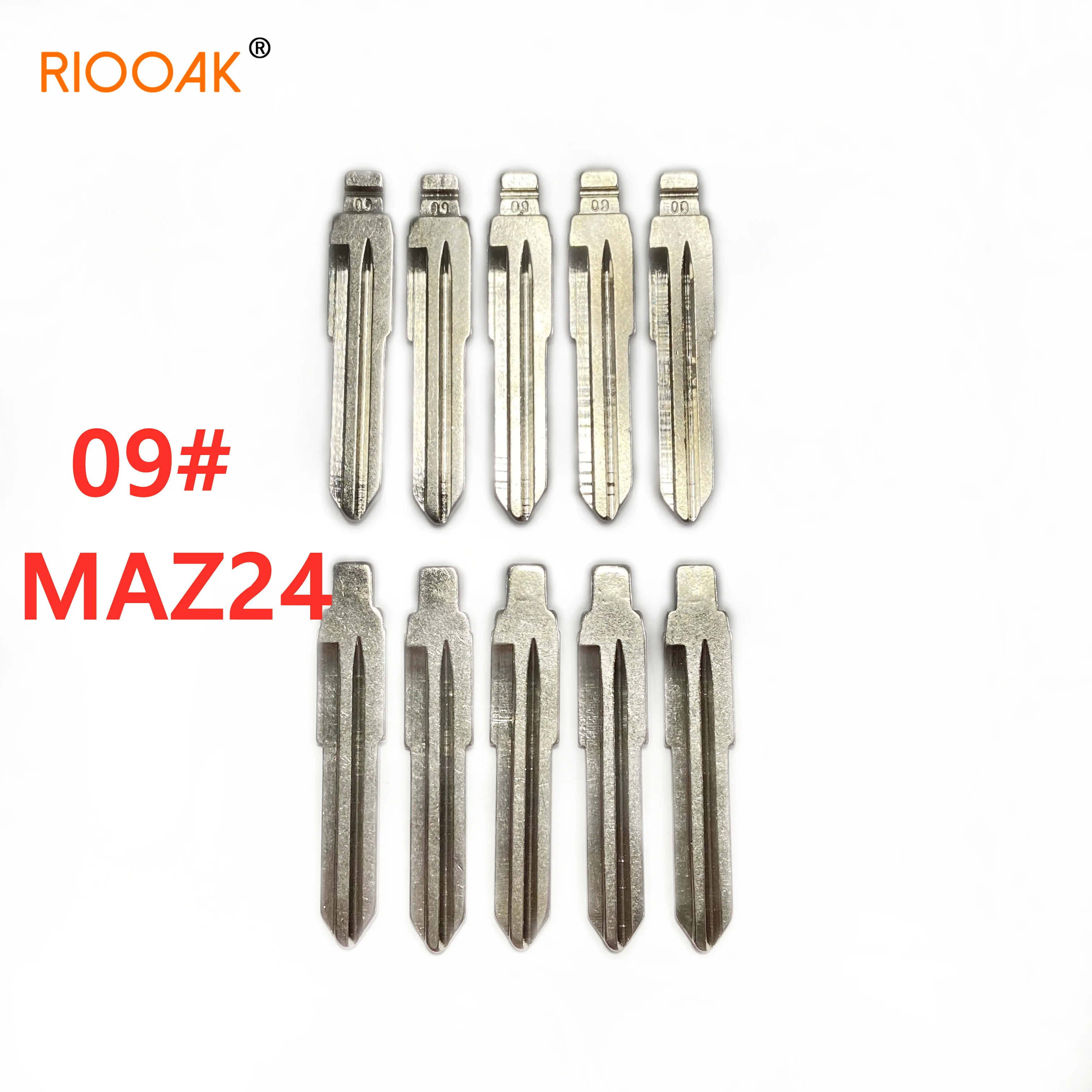 RIOOAK New Metal Replacement Flip Key #09 KD VVDI Remote Key Blade For Mazda/Toyota YARIS Car Remote Key Blank 10PCS LISHI MAZ24