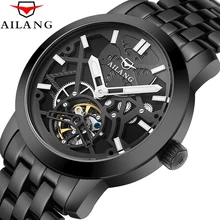 

AILANG 2022 Fashion Automatic Mechanical Watch Mens Luminous Wristwatches Waterproof Steel Band Hollow Watches Steampunk Mens