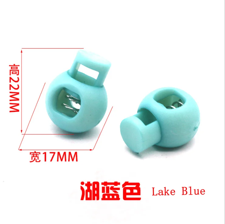 Lake Blue 60 шт./партия 25 цветов пластиковые цветные круглые шаровые Блокировка шнура пружинный фиксатор для 8 мм амортизационный шнур K-355 - Цвет: Lake Blue