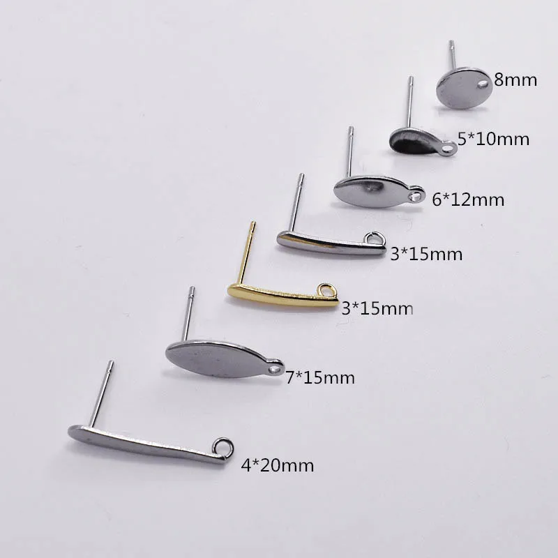 

20pcs Stainless Steel Blank Earring Stud Base Geometric Pad Ear Nails for Diy Earring Jewelry Making Accessory Findings Supplier