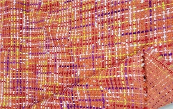 

Free ship needle-punched tweed fabric orange colorful weaved price for 1 meter