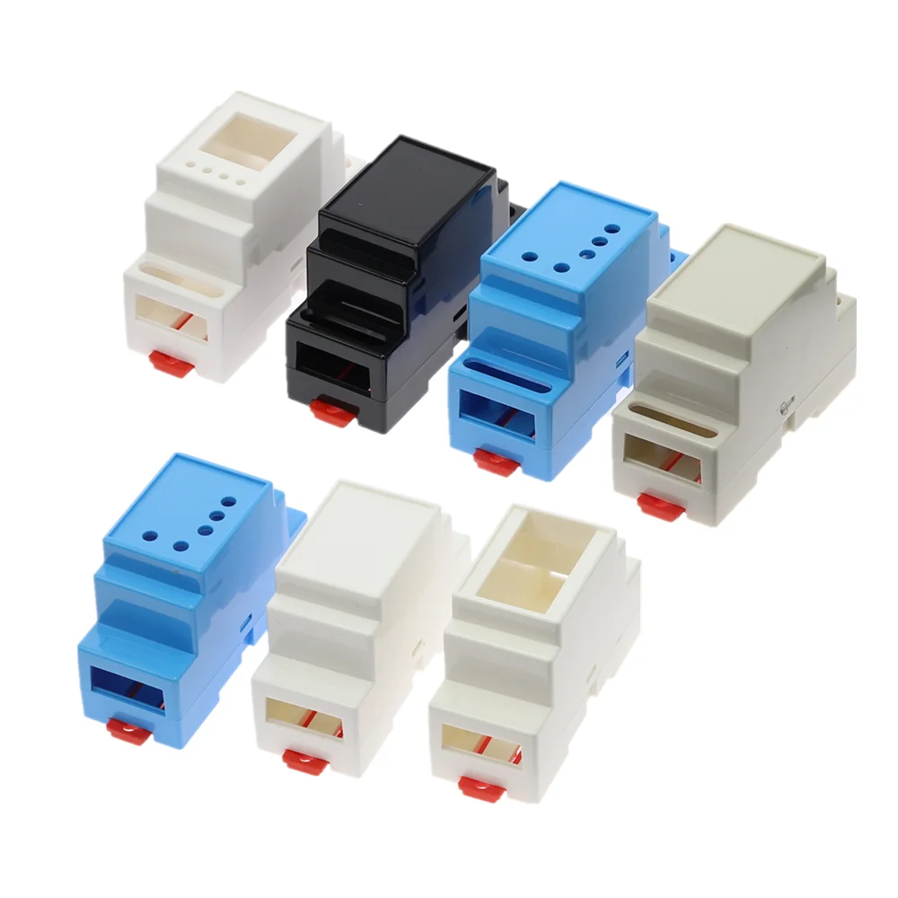 

1PC DIN Rail PLC Junction Box Plastic Electronics Box Project Case 4Colors 88x37x59mm 35-Rail Mounting Instrument Housing