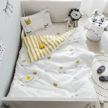 Хлопок 3 шт. постельное белье набор Мультфильм Милые шляпки короны для детей Постельное белье включает в себя наволочки пододеяльник без наполнителя