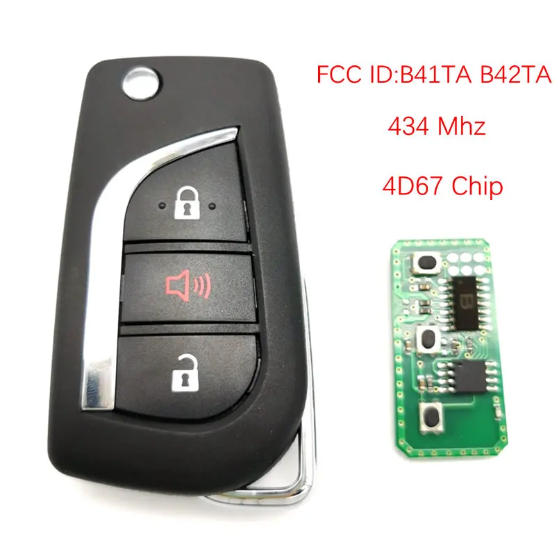 DATONG WORLD CAR REMOTE KEY FOR TOYOTA FCC ID B41TA B42TA 434 MHZ 4D67 CHIP AUTO SMART REMOTE CONTROL BLANK KEY