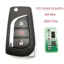 Datong World kluczyk samochodowy z pilotem do Toyota FCC ID B41TA B42TA 434 Mhz 4D67 Chip Auto inteligentny pilot klucz pusty