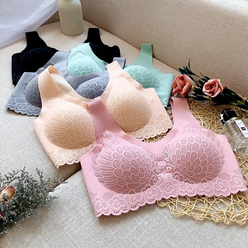 

Wavsiyier Woman Lingerie Sleepwear Bralette 2021 Lace Brassiere Sexy Wireless Underwear Push Up Bra Top Seamless Bra Women