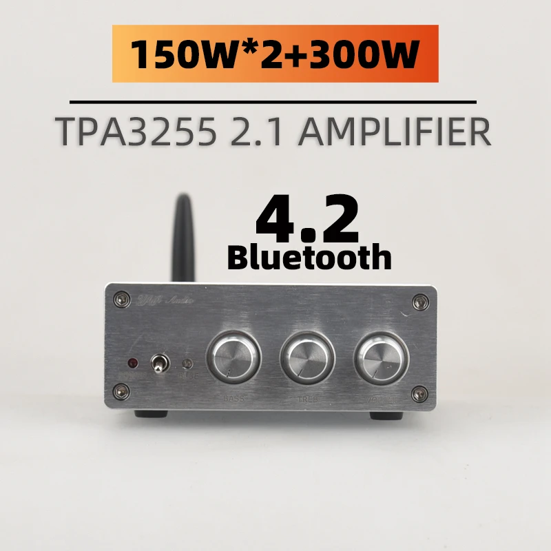 HIFIDIY Finished product machine 2.1 Subwoofer Speaker Amplifier TPA3255 Audio 150W*2+300W Sub AMP Independent Bluetooth 5.0