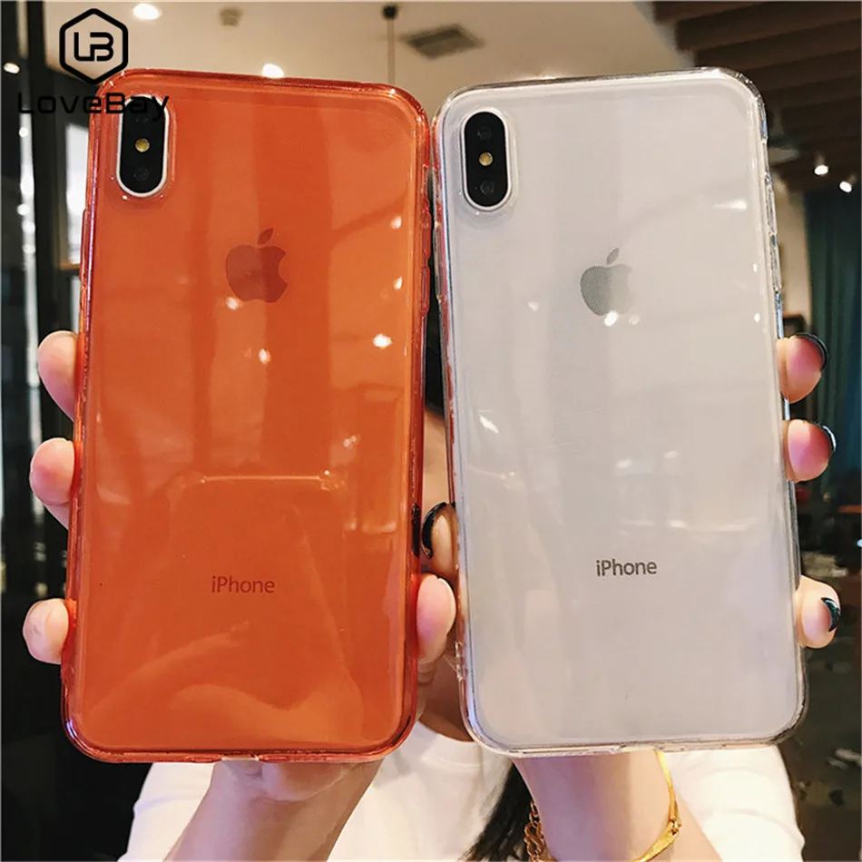 Lovebay сплошной карамельный цвет чехол для телефона для iPhone 11 7 8 6 6s Plus X XR XS Max 11Pro Max прозрачный мягкий ТПУ чехол-накладка