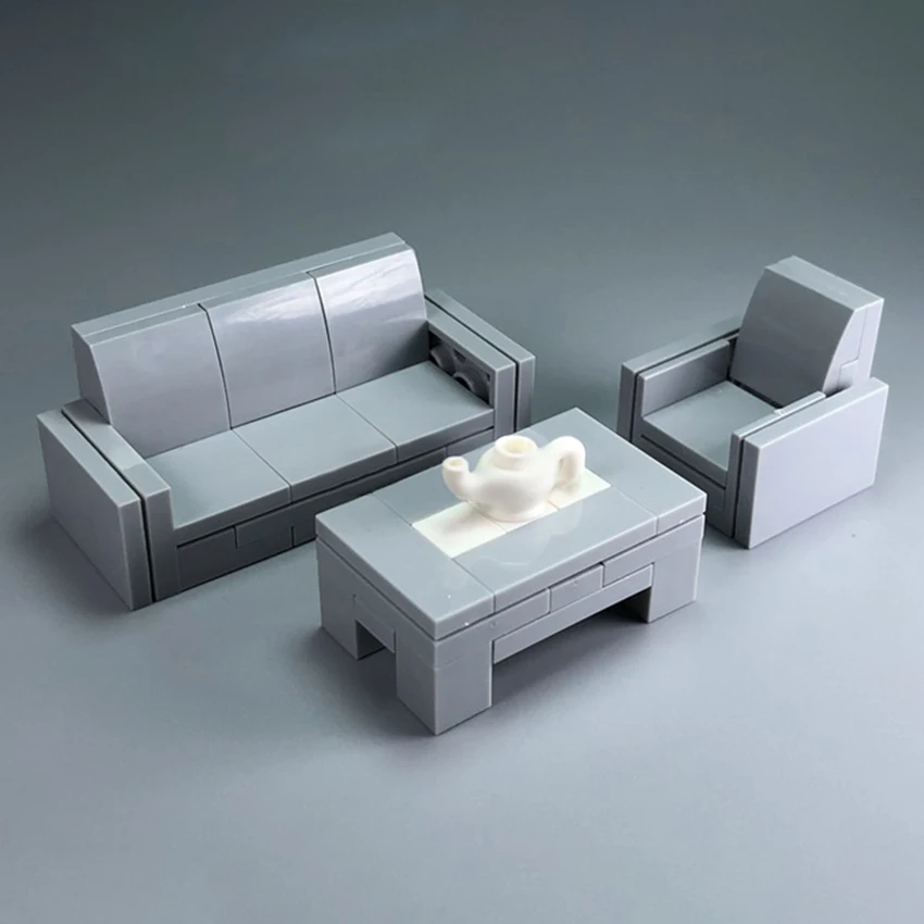 New Legoinglys Furniture MOC American Sofa Desk Table Building Blocks MOC Home Figures Accessories Bricks Sets DIY Kids Toys (3)