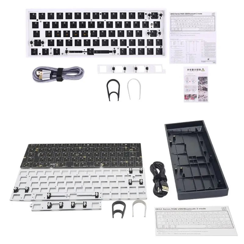 GK64XS Горячая замена программируемая Bluetooth механическая клавиатура Pcb