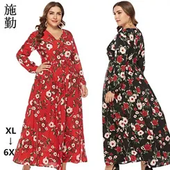 Осеннее вечернее платье большого размера в европейском и американском стиле, платье средней длины с большим подолом, Красное Кружевное Платье Sq0131