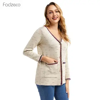 

FADZECO 2019 Women Cardigans Coats V neck Solid Loose Knitwear Single Breasted Casual Knit Cardigan Outwear Winter Jacket Coat