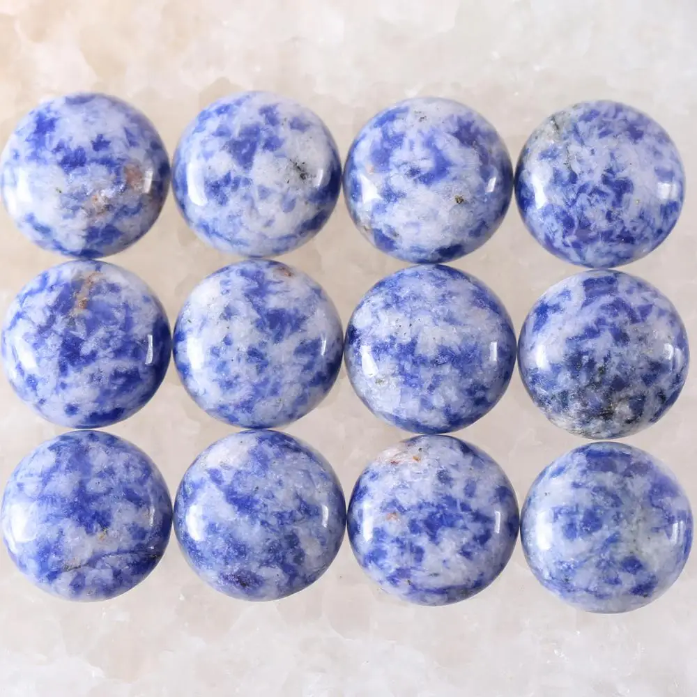 28 цветов 16 мм круглый кабошон натуральный камень родонит содалит опал без просверленных отверстий бусина для изготовления ювелирных изделий браслет серьги - Color: Blue Sodalite