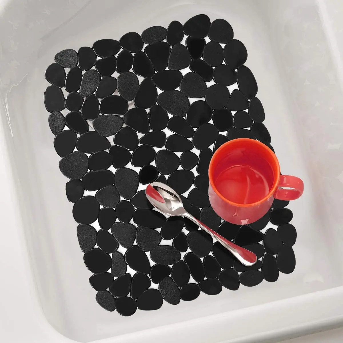 Adjustable Kitchen Sink Dish Drying Mat,30*40cm Soft Plastic Sink