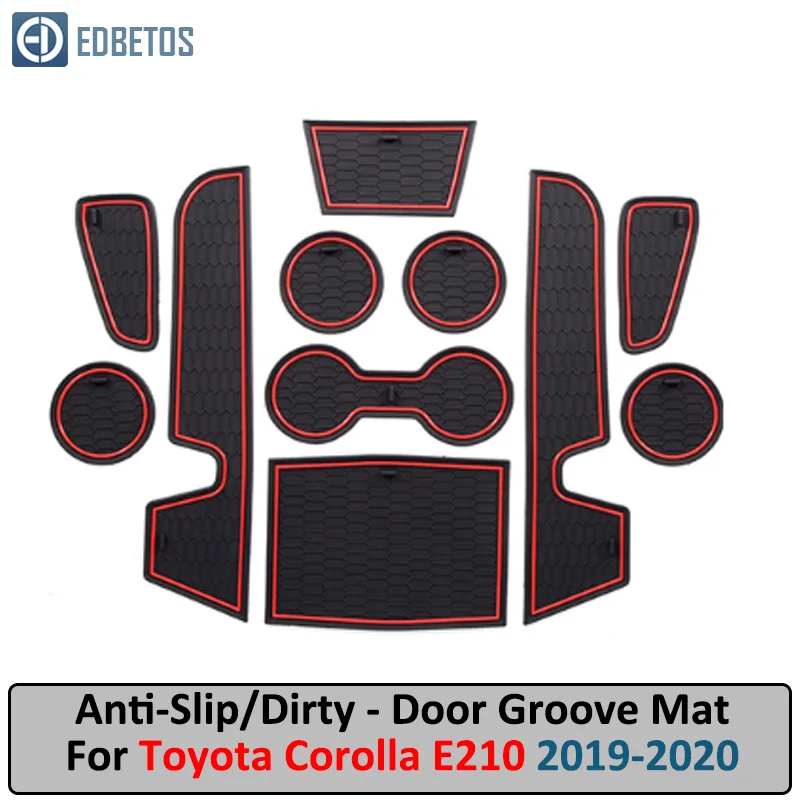 

Door Groove Mat For Toyota Corolla E210 210 2019 2020 2021 Anti-Slip Mat Gate Slot Coaster Anti-Dirty Mat Car Interiors Gel Pad