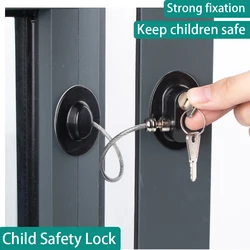 Serrure de sécurité pour enfants, serrure de porte de réfrigérateur, Protection de câble en acier inoxydable, serrure de fenêtre de maison, Fixation solide 