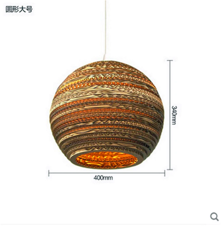 D 40CM Винтажные бумажные соты светодиодный подвесные светильники Современная Гостиная Ресторан домашние подвесные светильники для бара украшение освещение светильник - Цвет корпуса: D 40CM