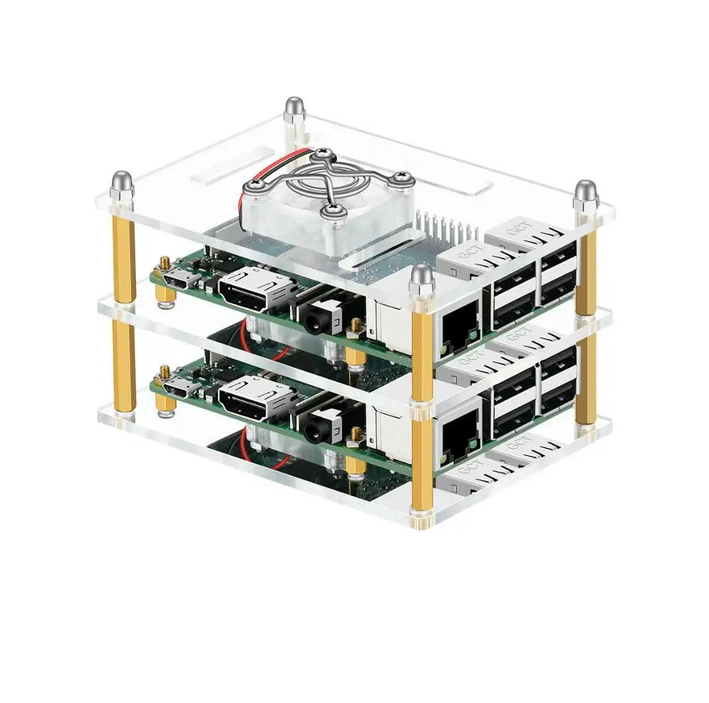 Для Raspberry Pi акриловый корпус с охлаждением вентиляторные радиаторы для Raspberry Pi 4B/3/2B/B