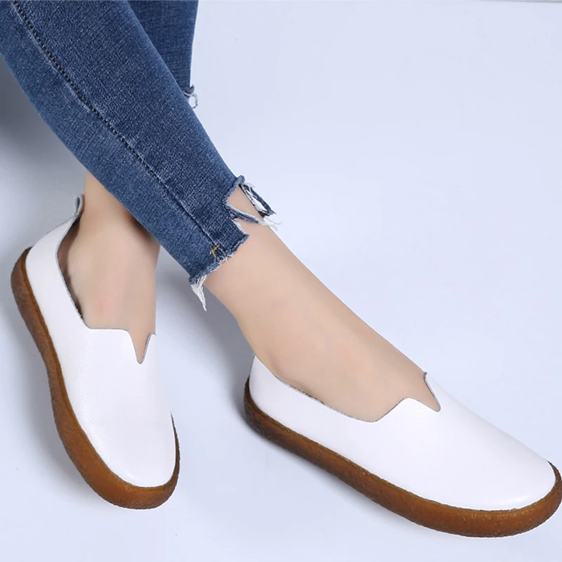 Spring PU Leather Women Flat Shoes 2020 Casual Shallow Sewing Solid Color Women Loafers Summer Beach Women Shoes Flats VT663 (5)