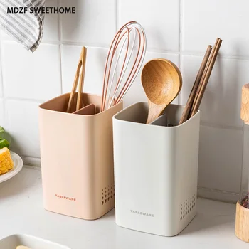

MDZF SWEETHOME Kitchen Utensil Holder Spoon Fork Flatware Wall Drainer Storage Box Cooking Tool Cutlery Organizer Rack Tableware