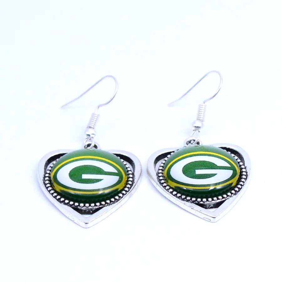 Серьги Green Bay Packers очаровывает серьги спортивные серьги 5 пар футбольные ювелирные изделия для женщин подарок на день рождения Новинка - Окраска металла: as picture