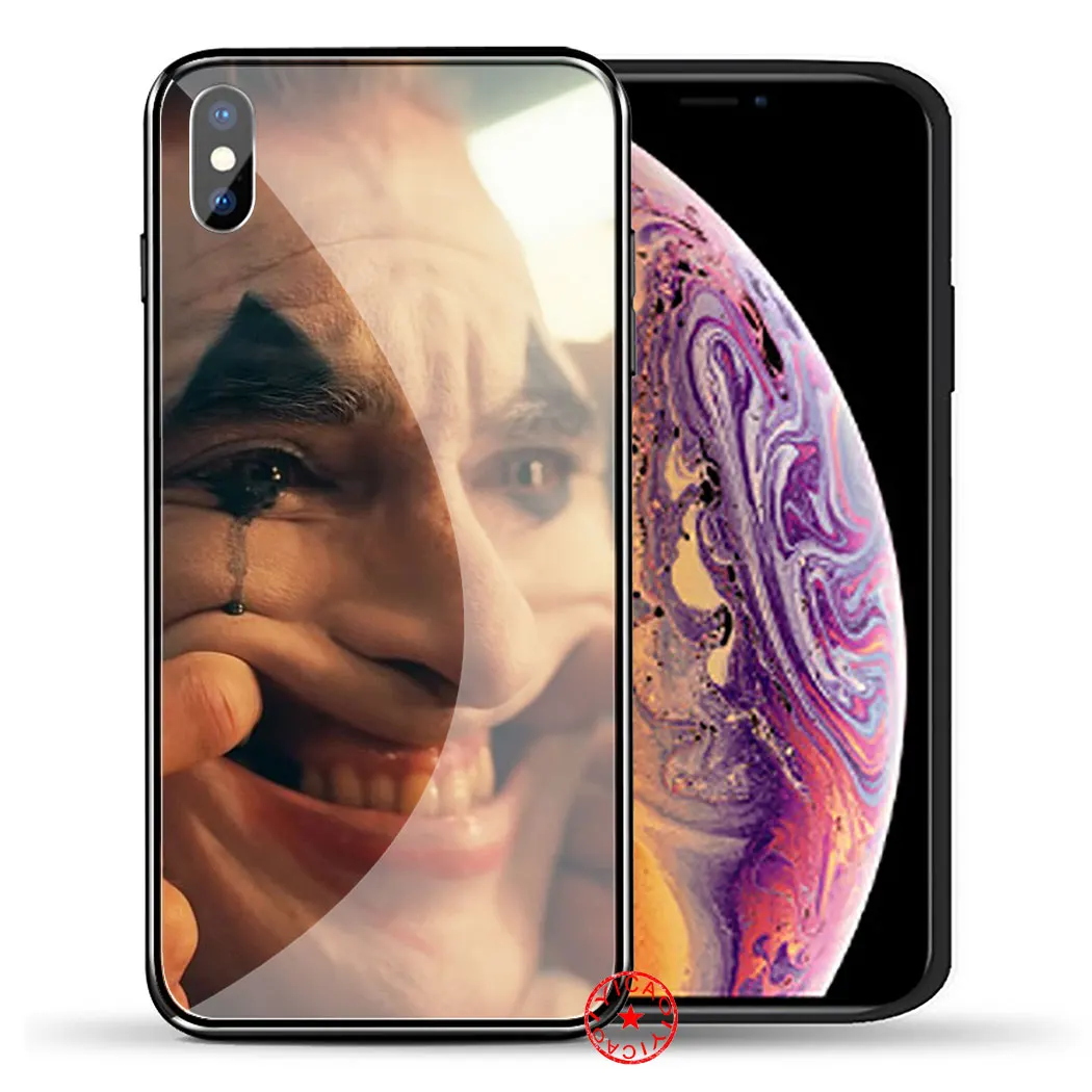 Joker movie Joaquin Phoenix, черное закаленное стекло чехол для iPhone 5 5S SE 6 6S 7 8 Plus 11 Pro X XR XS Max Pro - Цвет: TG2